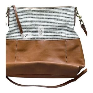 Fossil Tan and Black Striped Bag